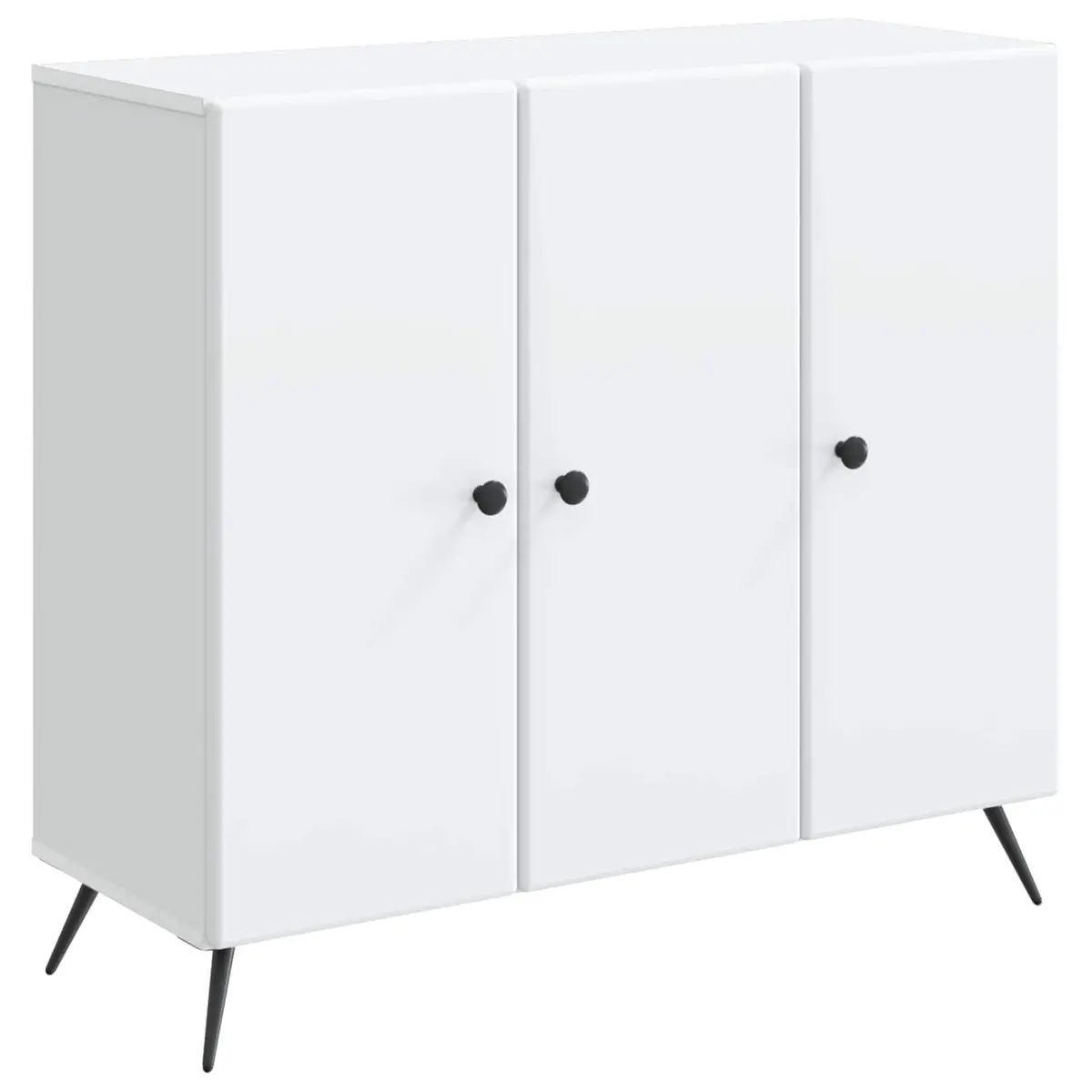 Engineered Wood Sideboard Storage Cabinet White 89cm x 34.5cm x 80cm Suitable for Living and Dining Room