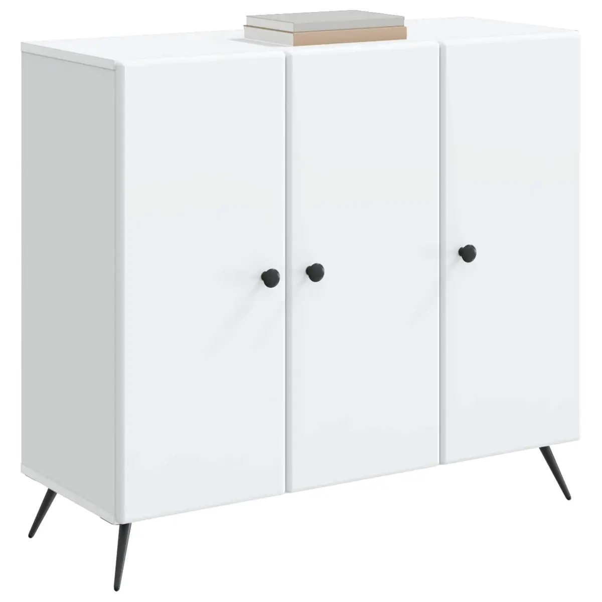 Engineered Wood Sideboard Storage Cabinet White 89cm x 34.5cm x 80cm Suitable for Living and Dining Room
