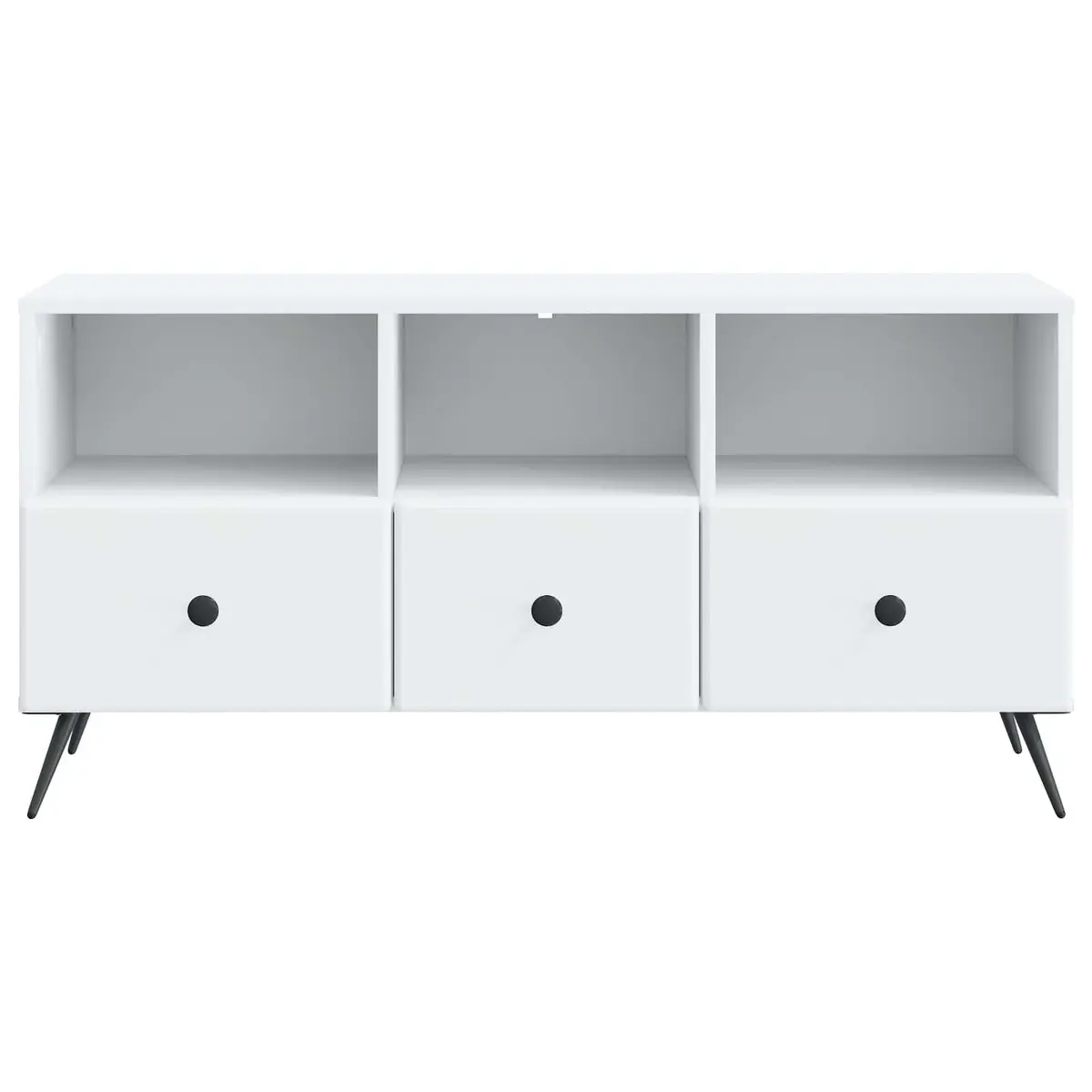 White Engineered Wood TV Cabinet with Storage Drawers
