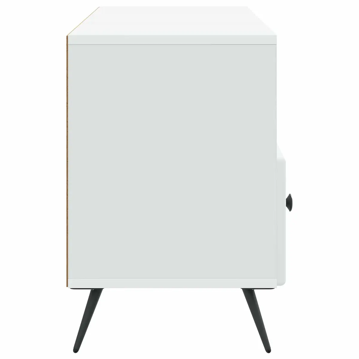 White Engineered Wood TV Cabinet with Storage Drawers