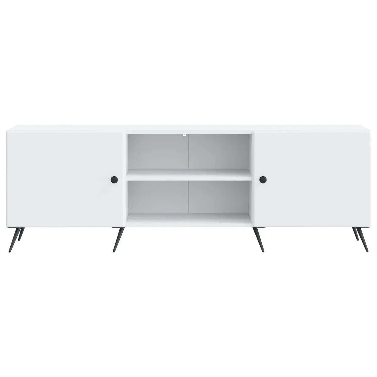 TV Cabinet Vintage White Lowboard Media Unit 150 x 31 x 50 cm Engineered Wood Metal Legs