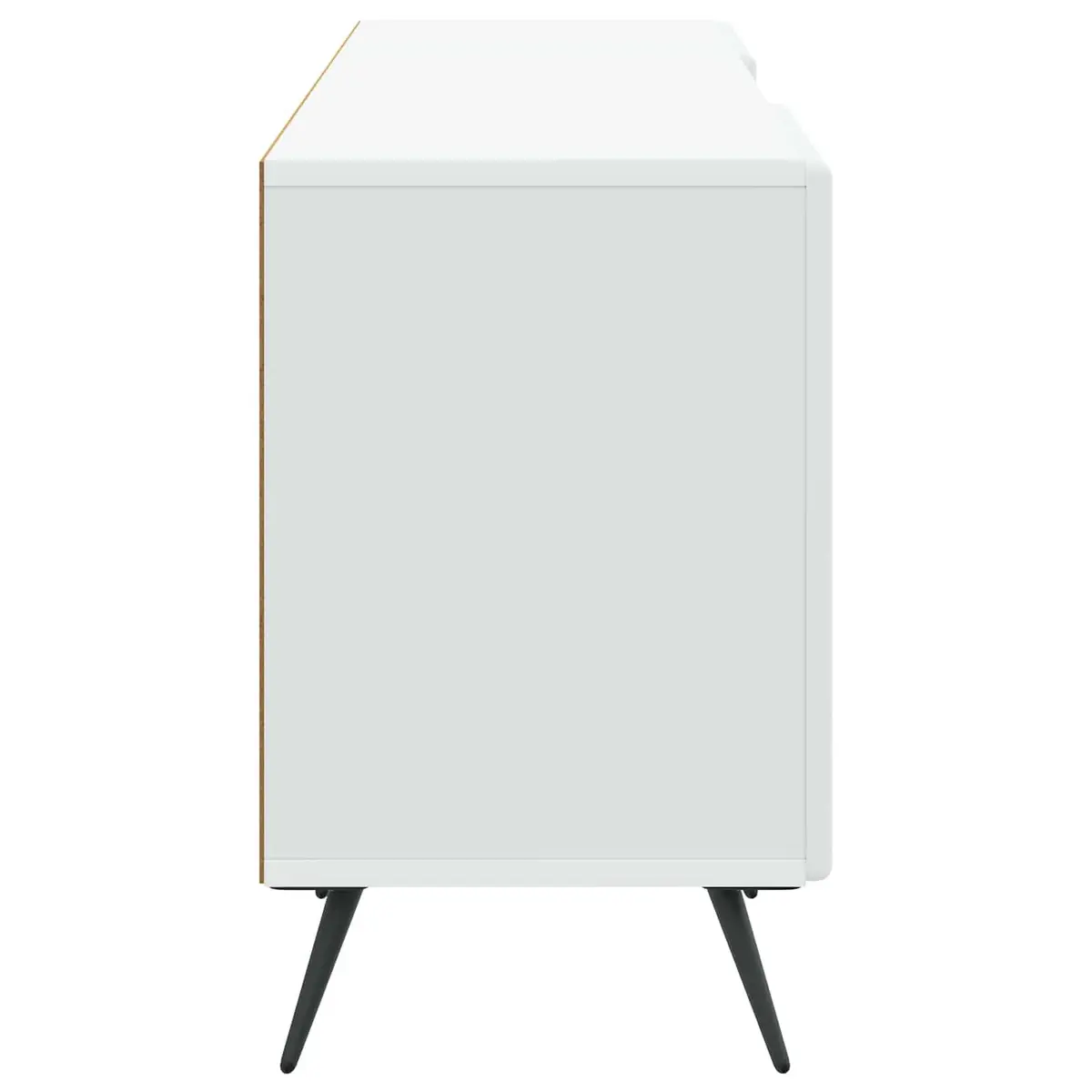 TV Cabinet Vintage White Lowboard Media Unit 150 x 31 x 50 cm Engineered Wood Metal Legs
