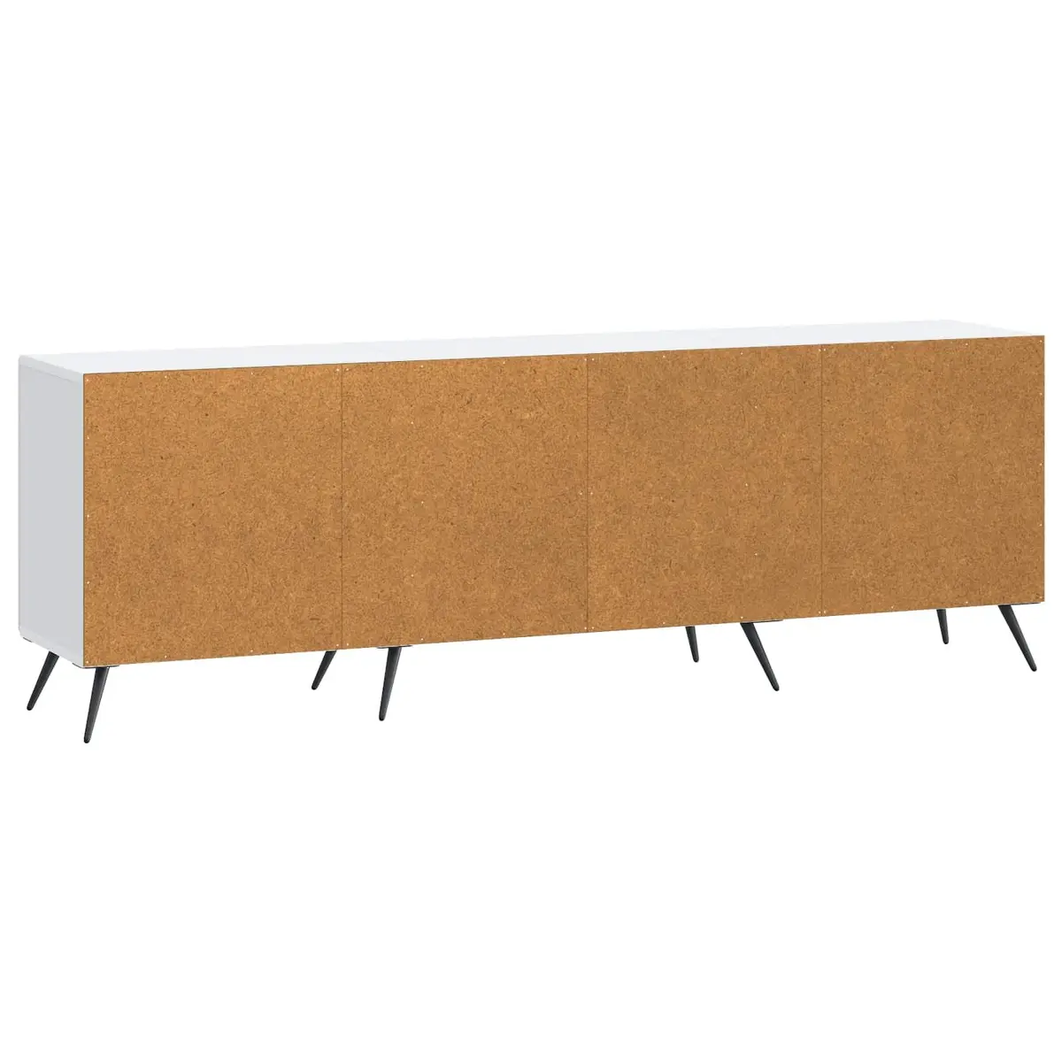 TV Cabinet Vintage White Lowboard Media Unit 150 x 31 x 50 cm Engineered Wood Metal Legs