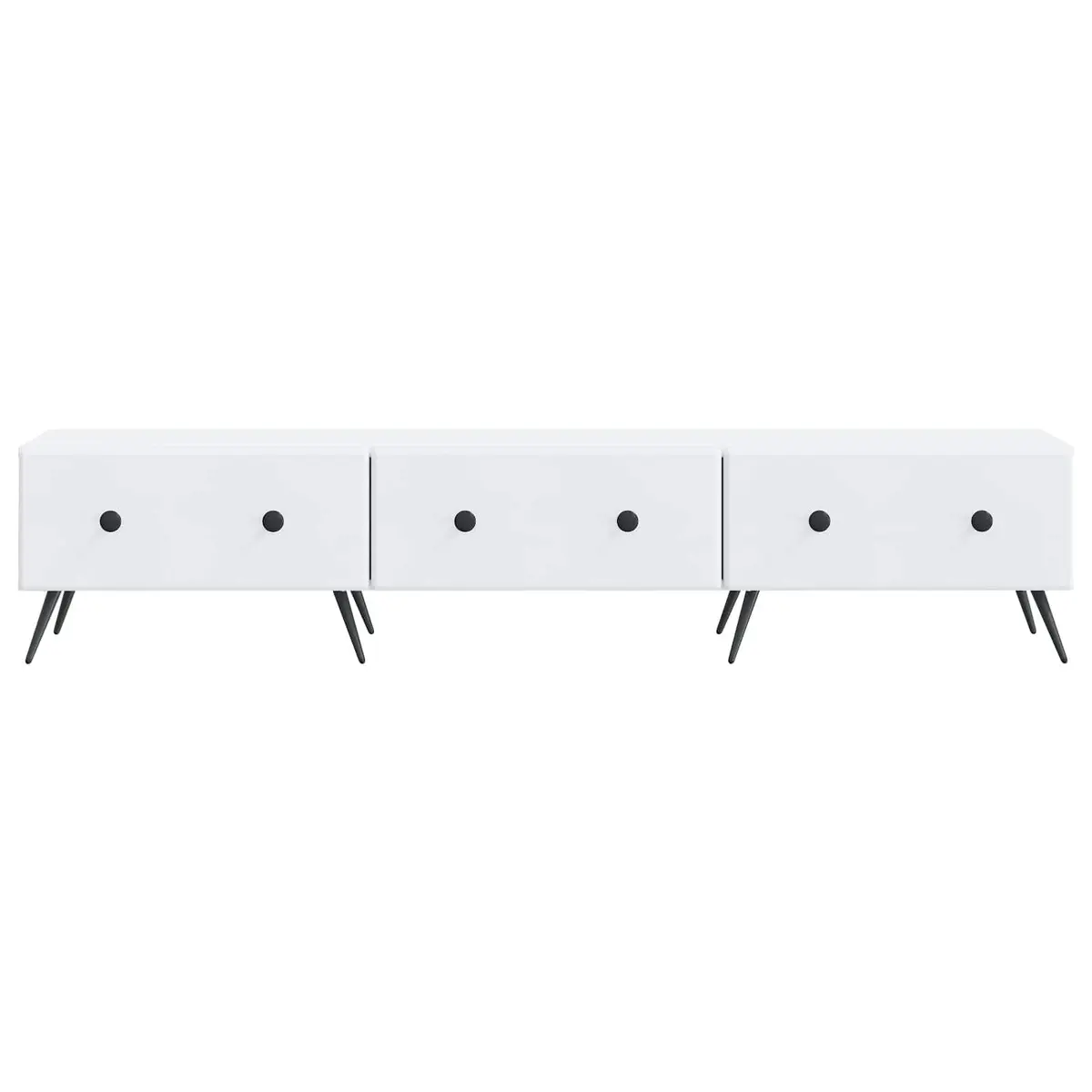 White TV Cabinet with Storage Drawer 147x34.5x30cm