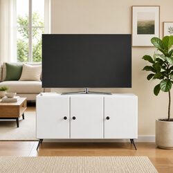 White TV Cabinet for Living Room Storage 99 x 34.5 x 50 cm
