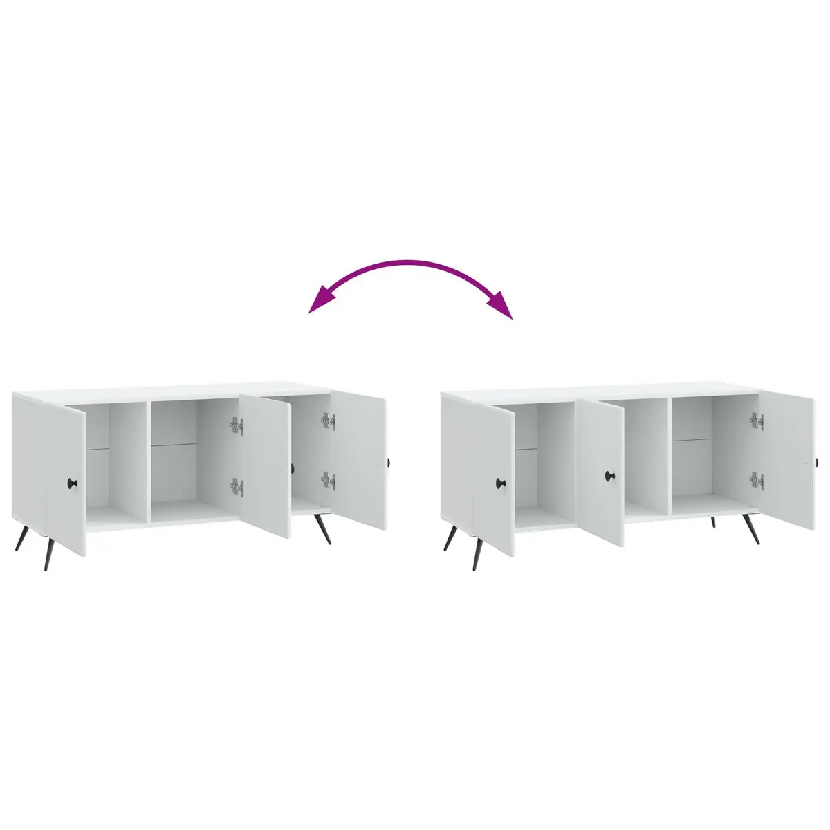 TV Cabinet White 99 x 34.5 x 50 cm Engineered Wood Living Room Storage Entertainment Stand Unit