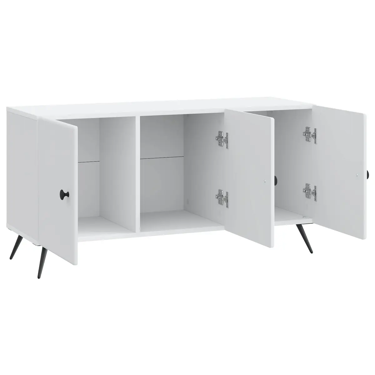 TV Cabinet White 99 x 34.5 x 50 cm Engineered Wood Living Room Storage Entertainment Stand Unit