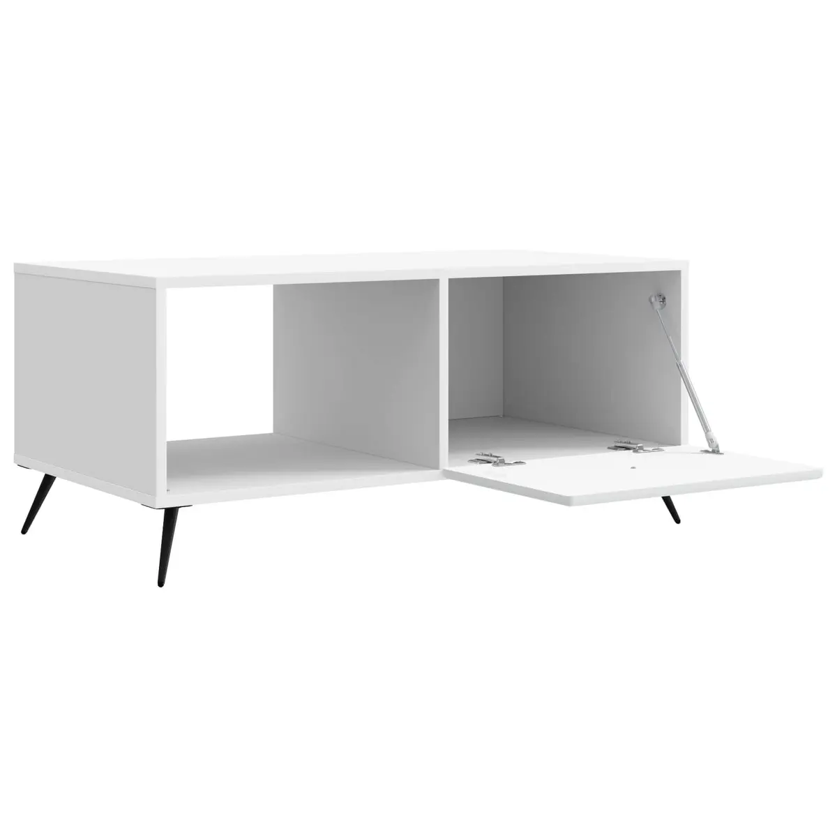 White Rectangular Coffee Table for Living Room Storage