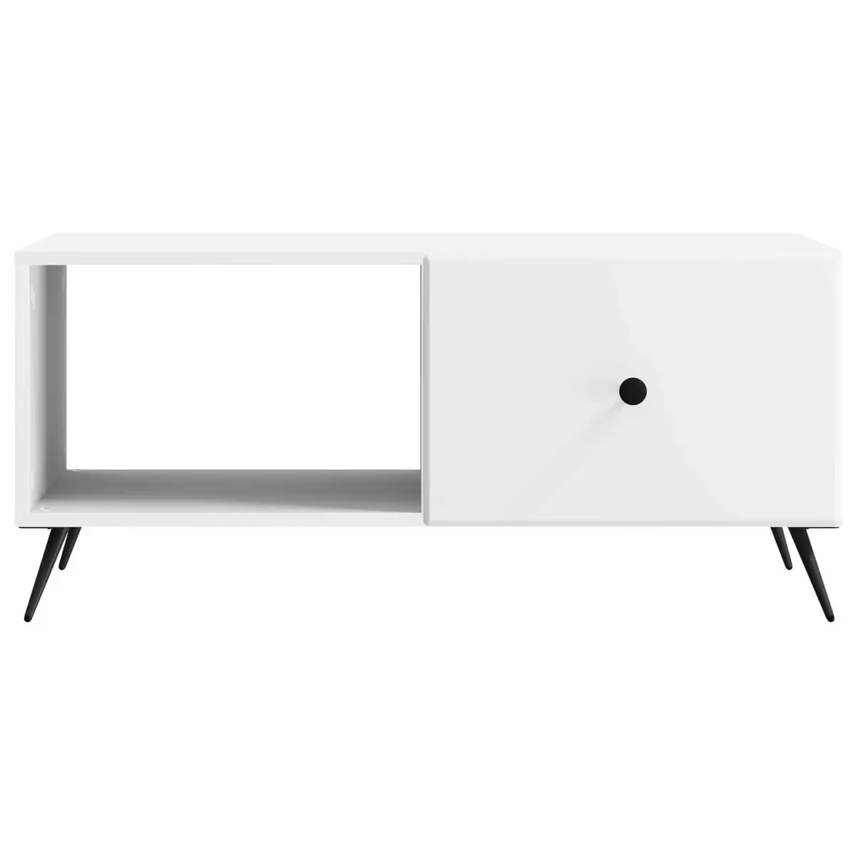White Rectangular Coffee Table for Living Room Storage