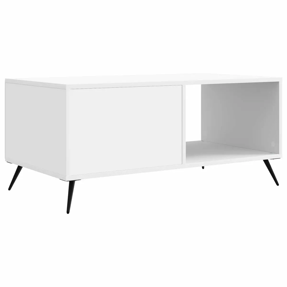 White Rectangular Coffee Table for Living Room Storage