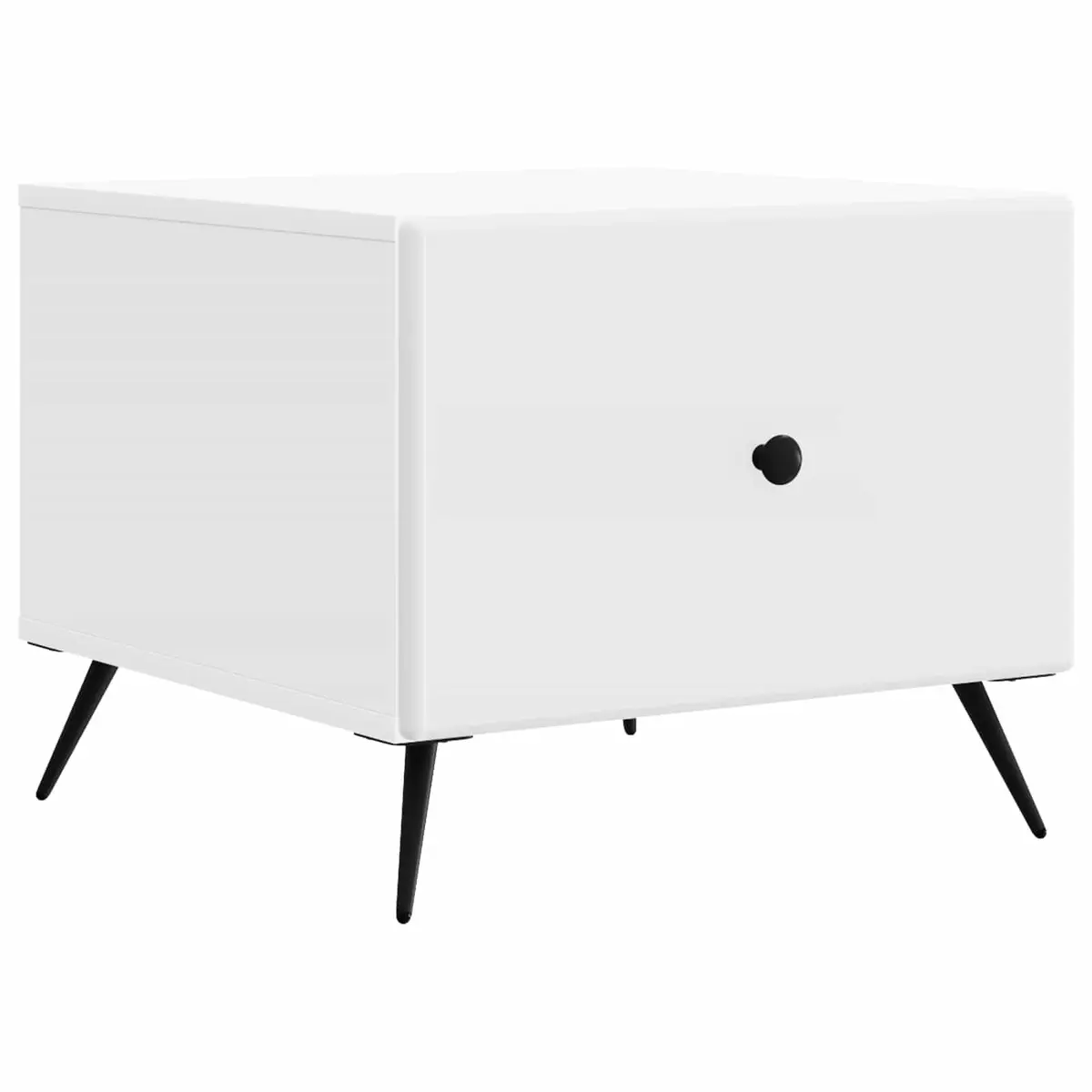 White Rectangular Coffee Table with Drawer for Living Rooms
