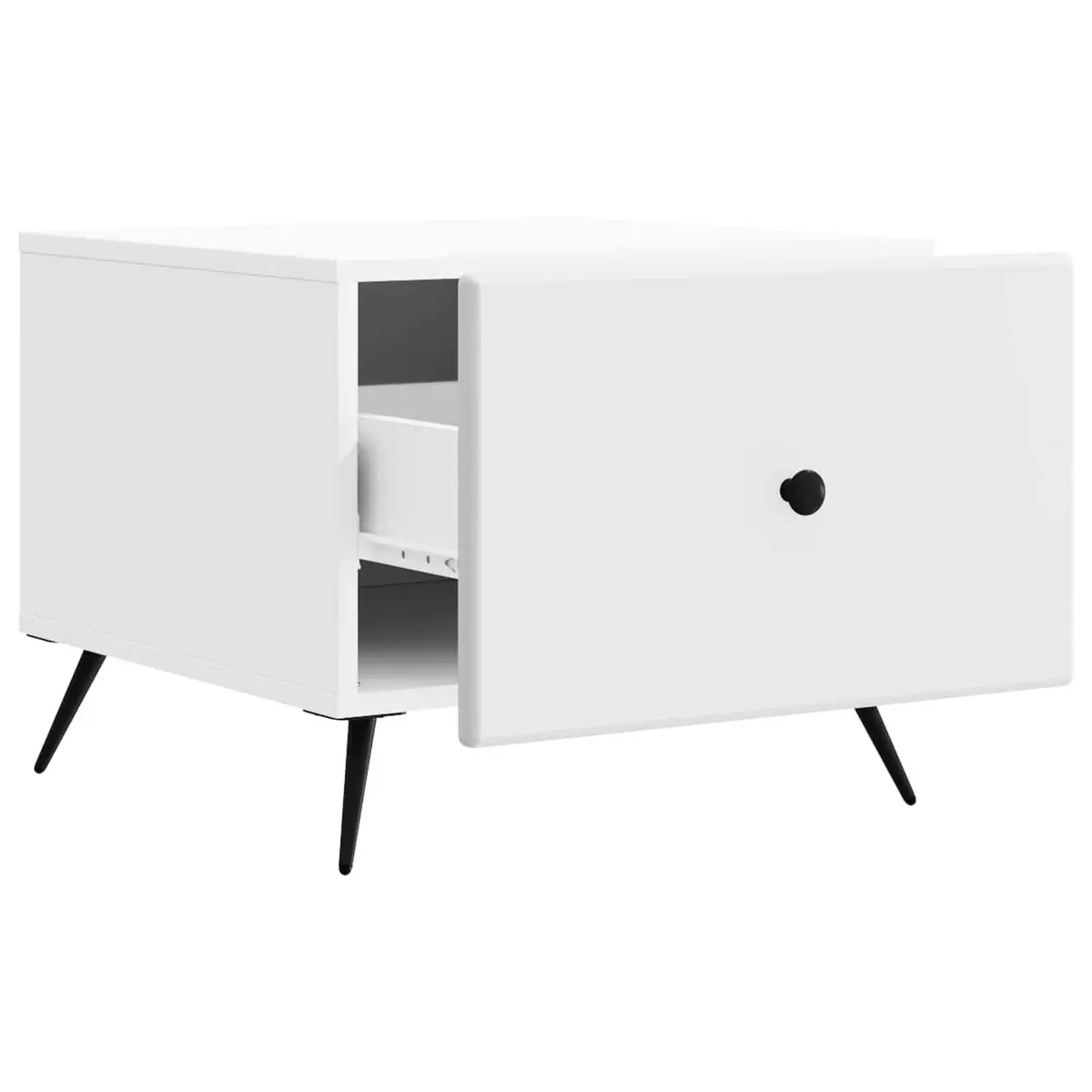 White Rectangular Coffee Table with Drawer for Living Rooms