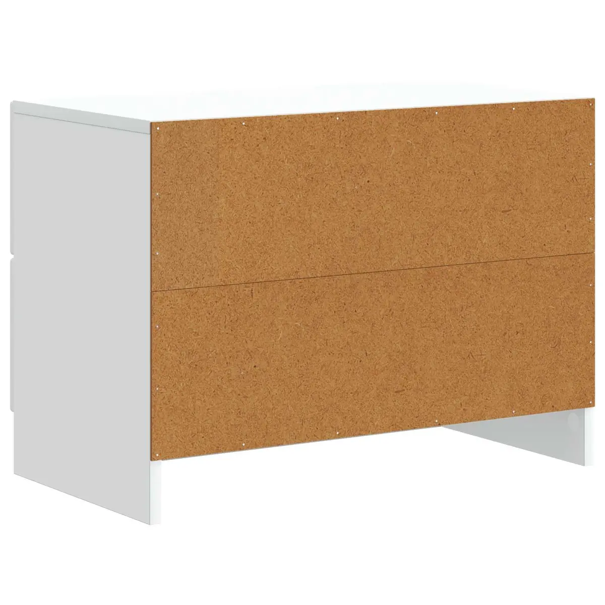 Bedside Table Modern White 62 x 34.5 x 44.5 cm Engineered Wood with Black Bar Handles