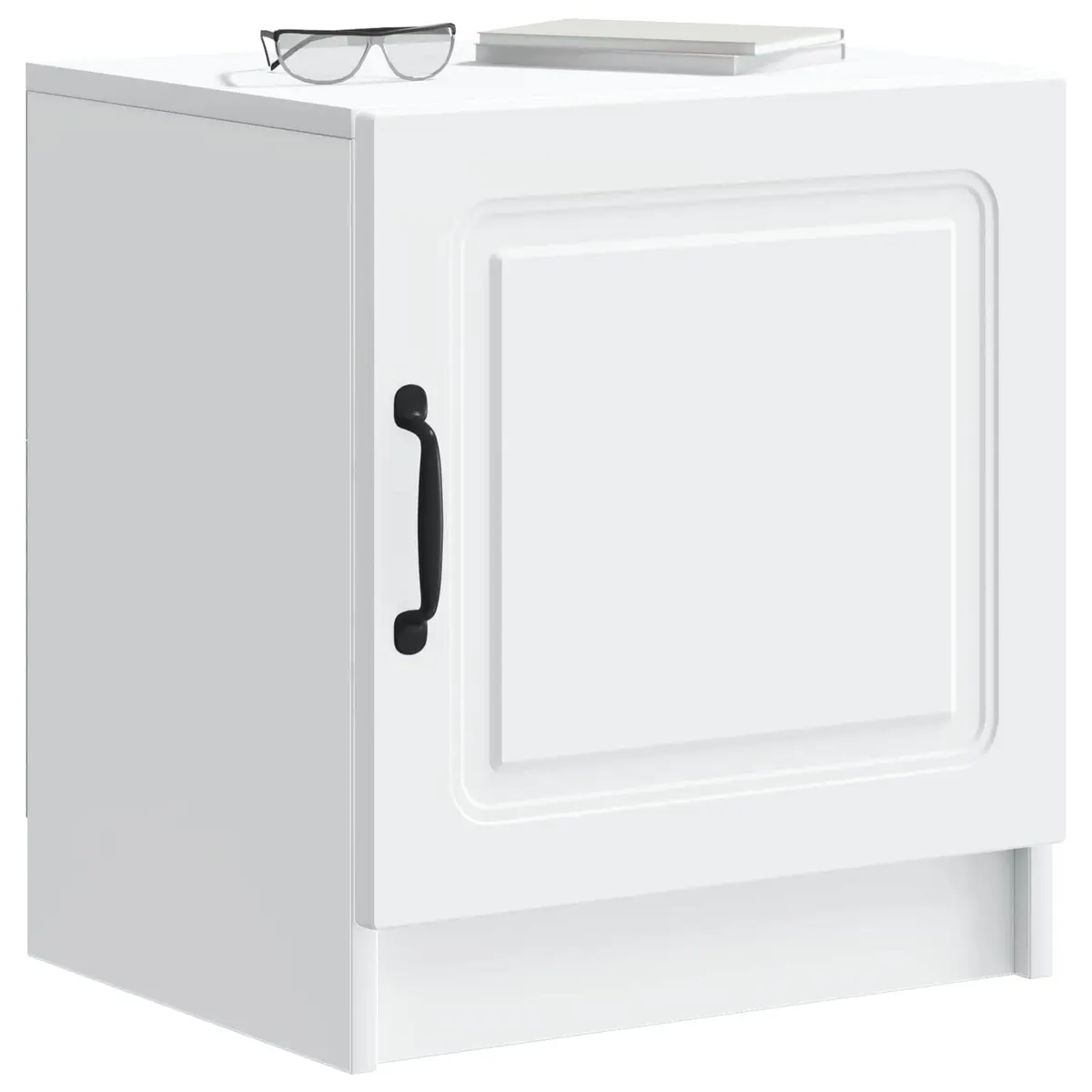 Bedside Cabinet White 43 x 34.5 x 47 cm Engineered Wood Nightstand Storage