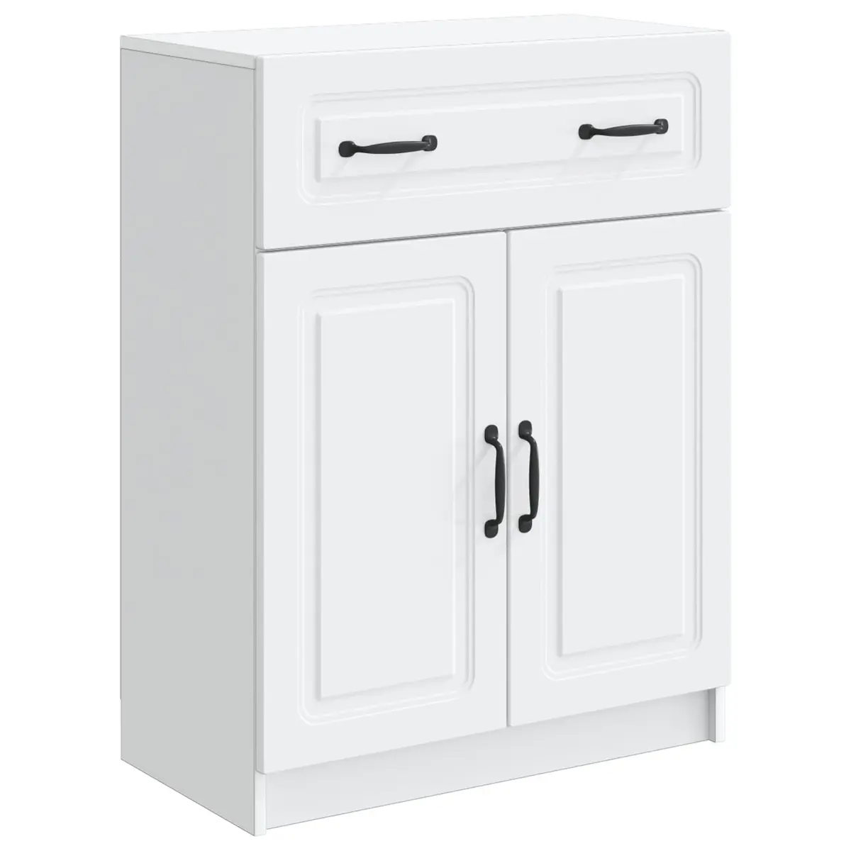 Sideboard Modern White Storage Cabinet Engineered Wood 66 x 34.5 x 87 cm