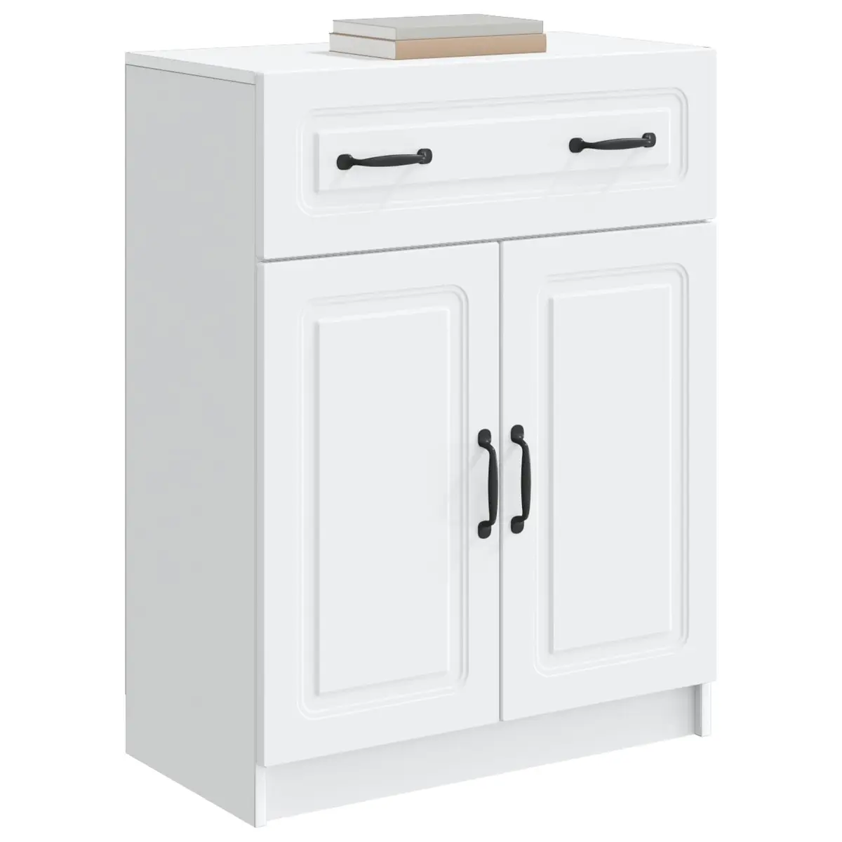 Sideboard Modern White Storage Cabinet Engineered Wood 66 x 34.5 x 87 cm