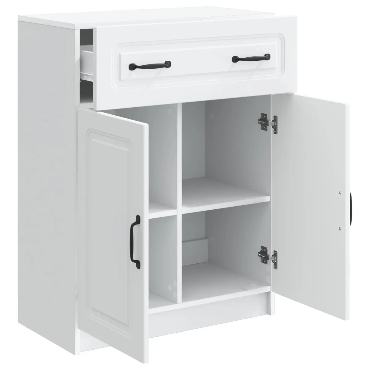 Sideboard Modern White Storage Cabinet Engineered Wood 66 x 34.5 x 87 cm