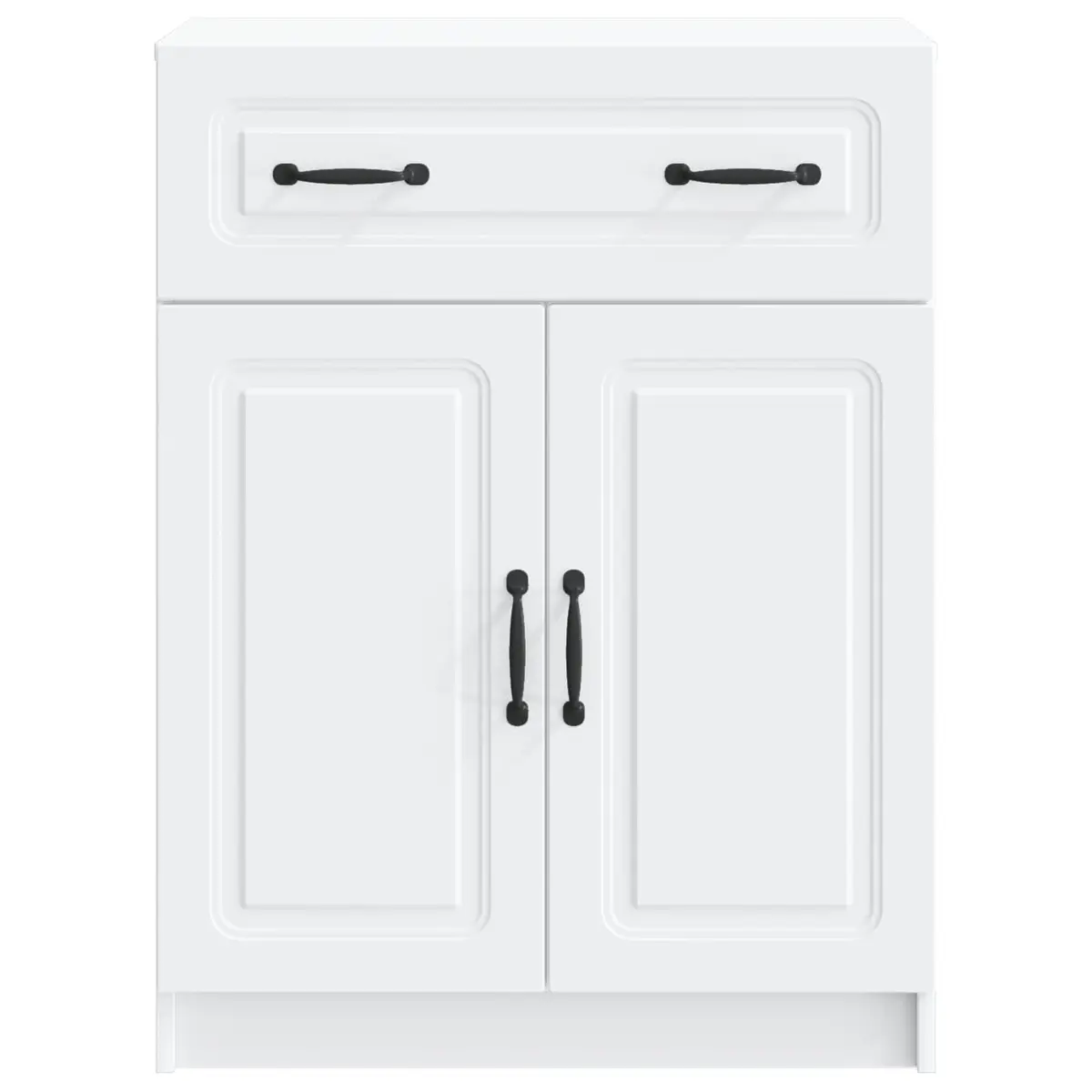Sideboard Modern White Storage Cabinet Engineered Wood 66 x 34.5 x 87 cm