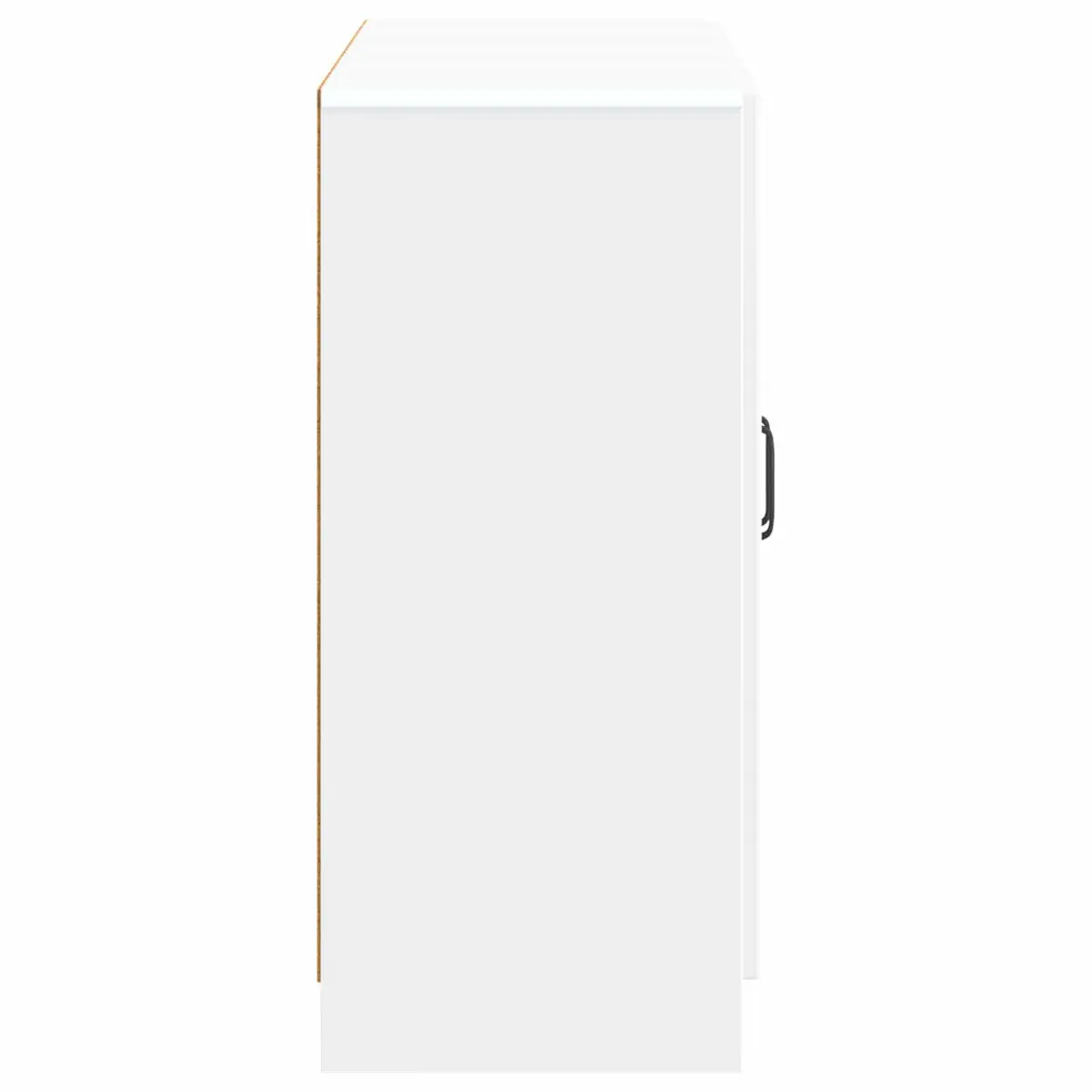 White Sideboard Storage Cabinet Modern Rectangular Engineered Wood