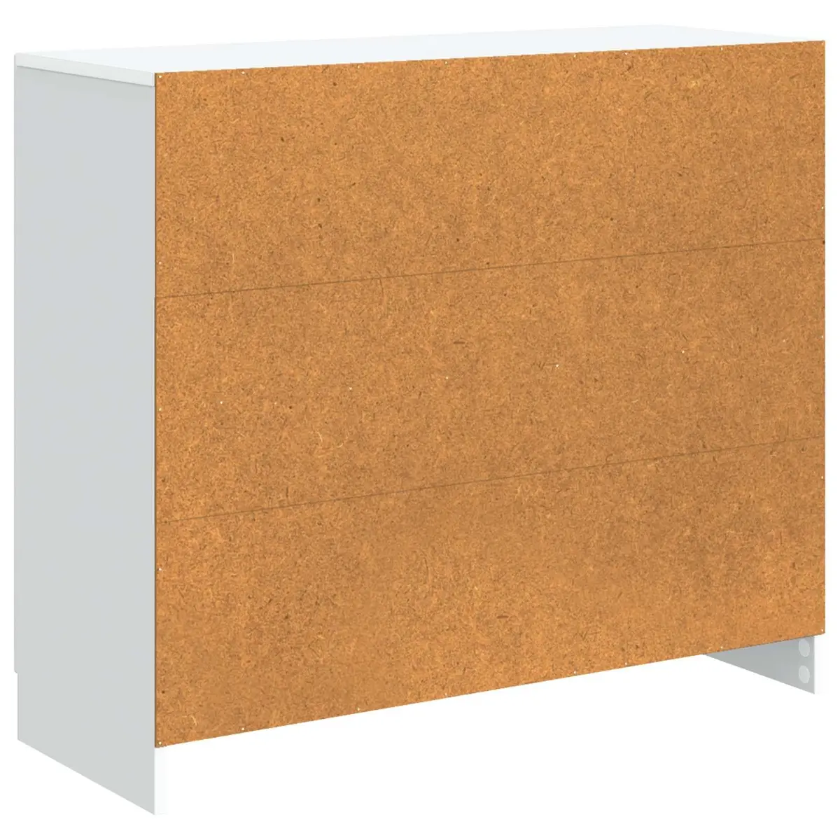 White Sideboard Storage Cabinet Modern Rectangular Engineered Wood