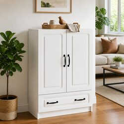 Elegant White Sideboard Storage Cabinet 66x34.5x92cm