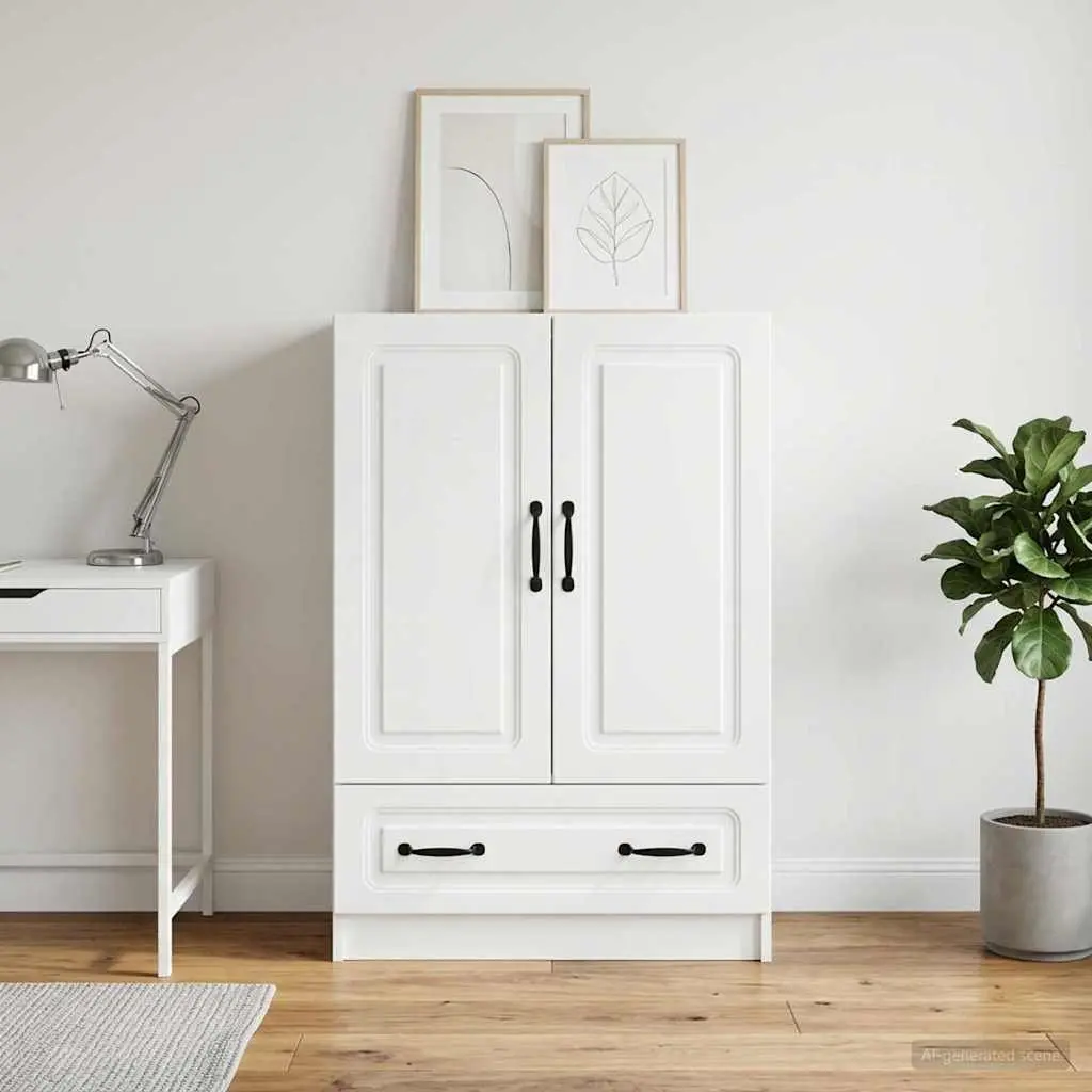 White Sideboard Storage Cabinet 66x34.5x92cm