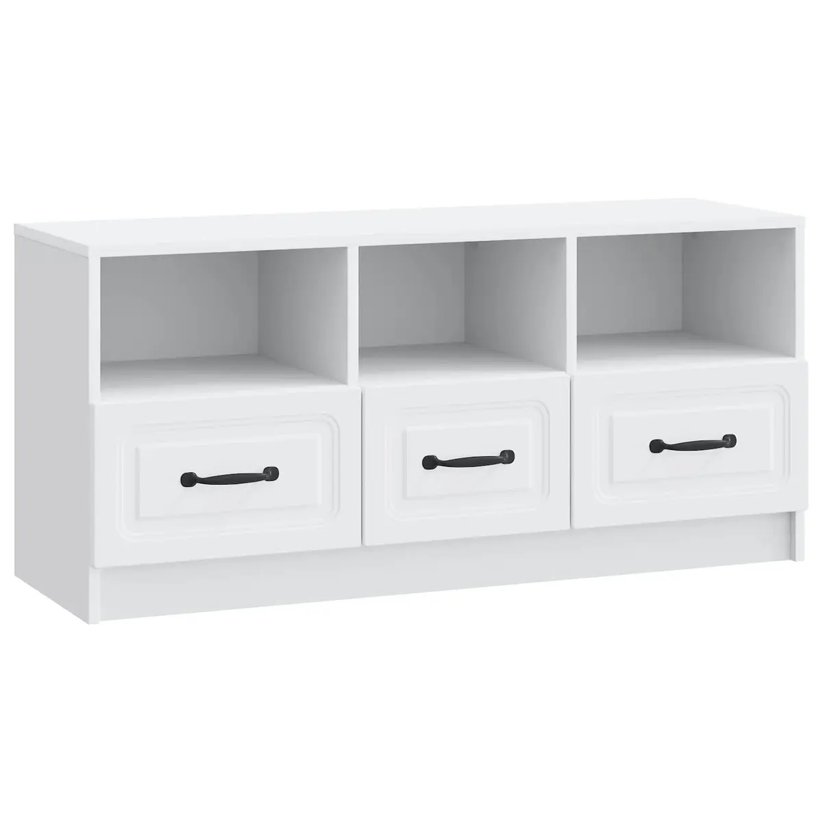 TV Cabinet Modern White 102 x 34.5 x 47 cm Engineered Wood Frame