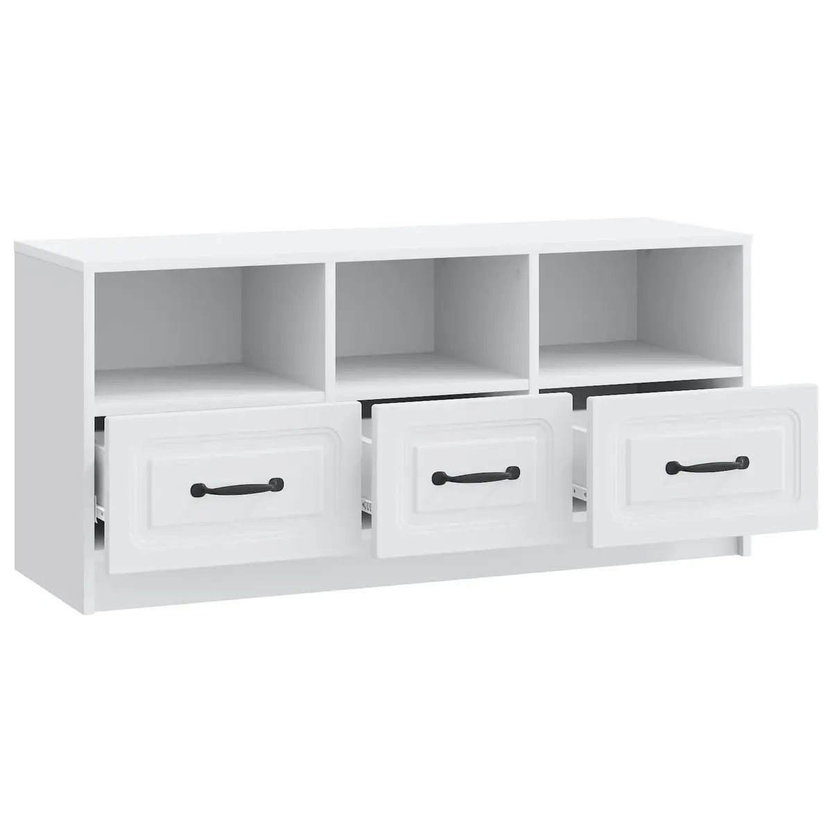 TV Cabinet Modern White 102 x 34.5 x 47 cm Engineered Wood Frame