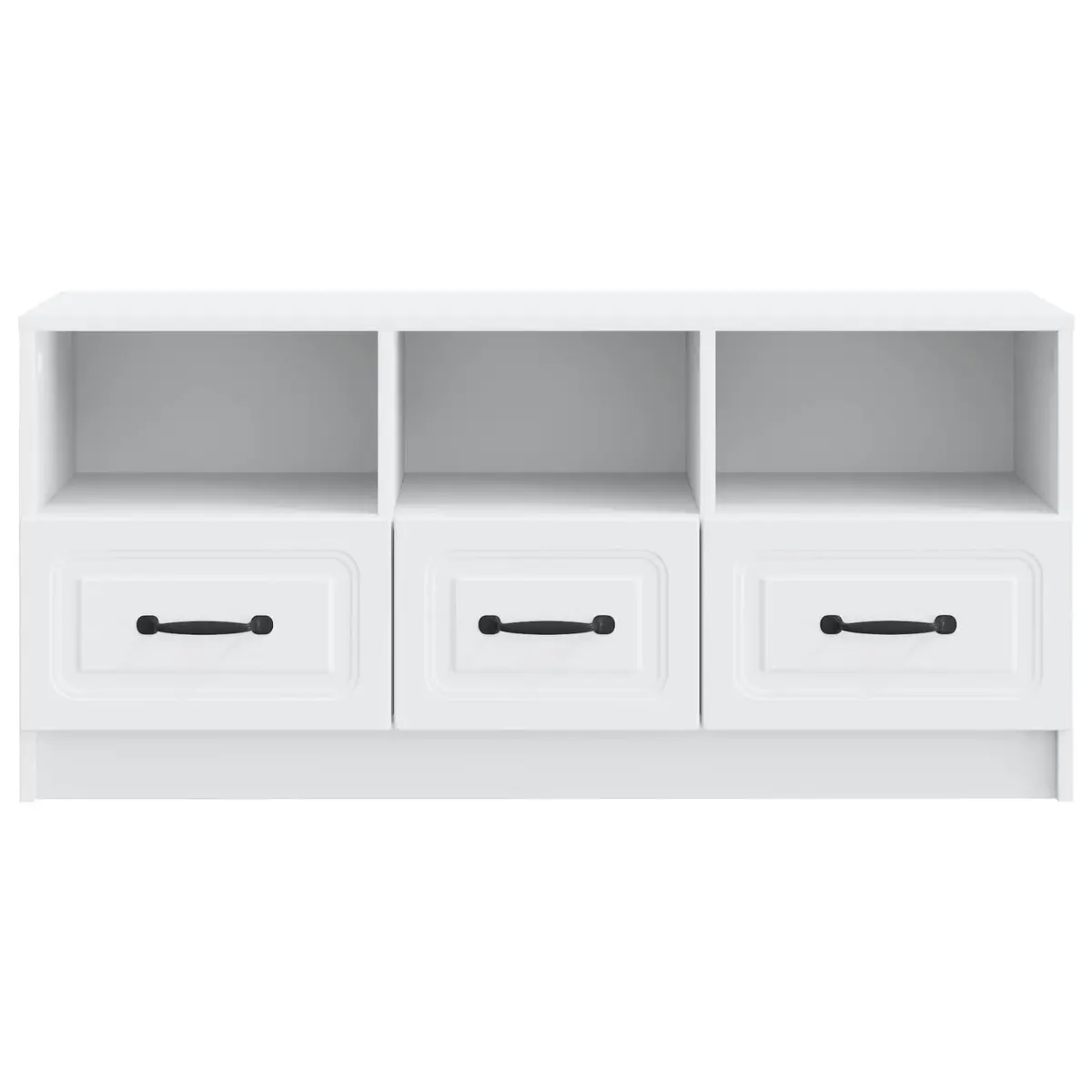 TV Cabinet Modern White 102 x 34.5 x 47 cm Engineered Wood Frame