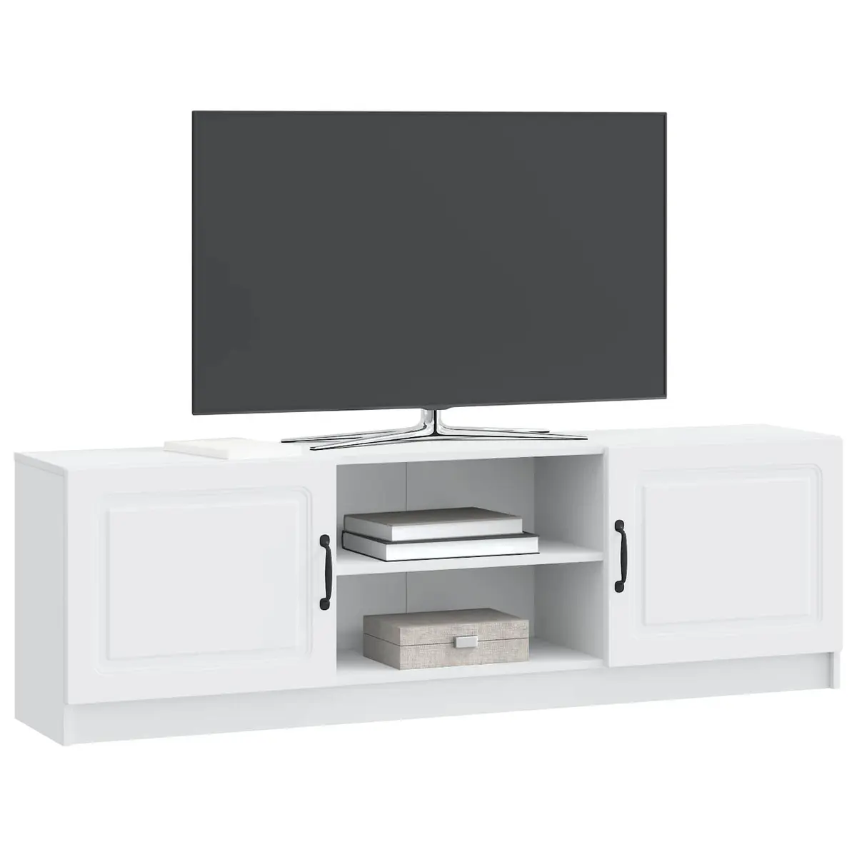 TV Cabinet White 150 x 31 x 47 cm Engineered Wood Living Room Media Storage Unit