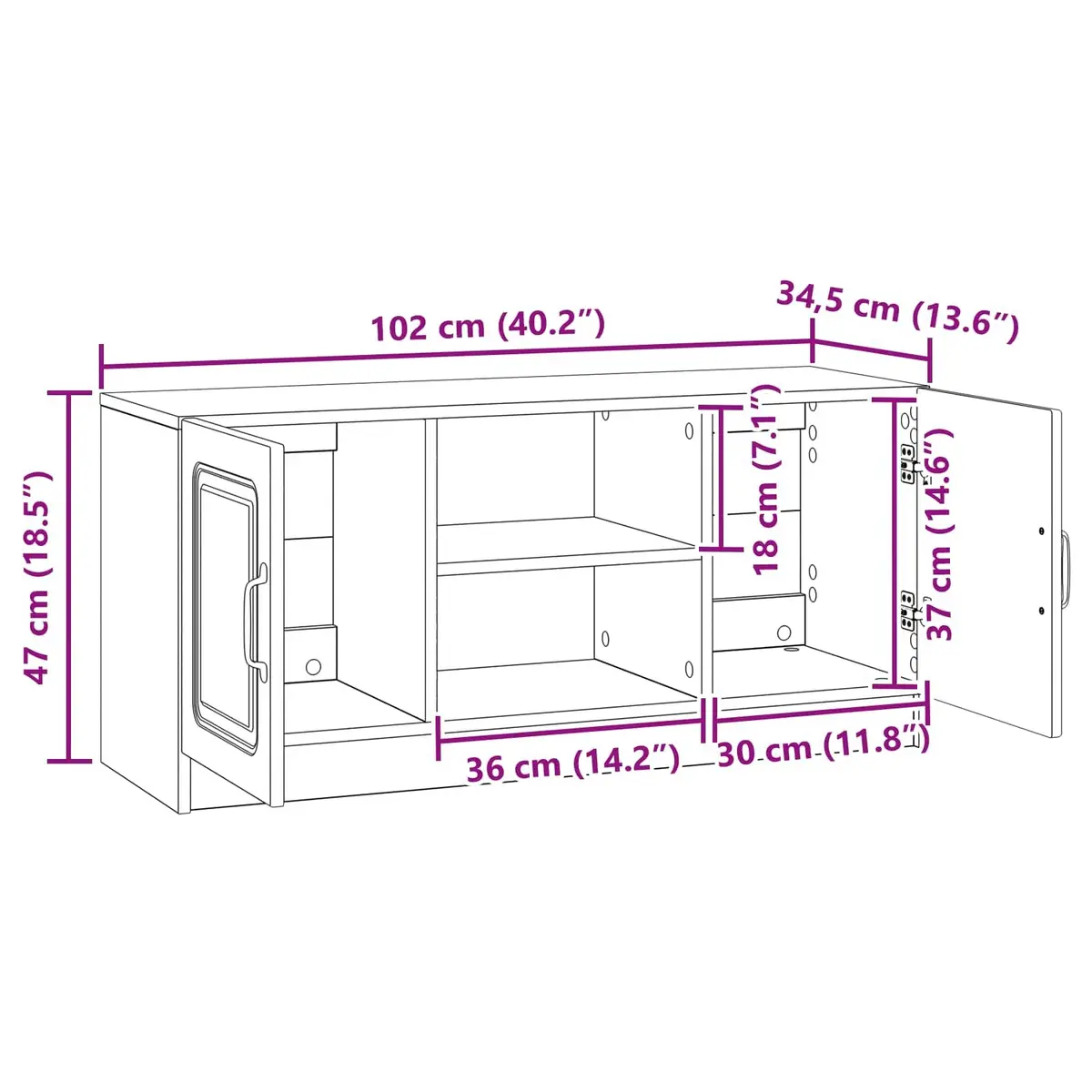 White TV Cabinet for Living Room Storage