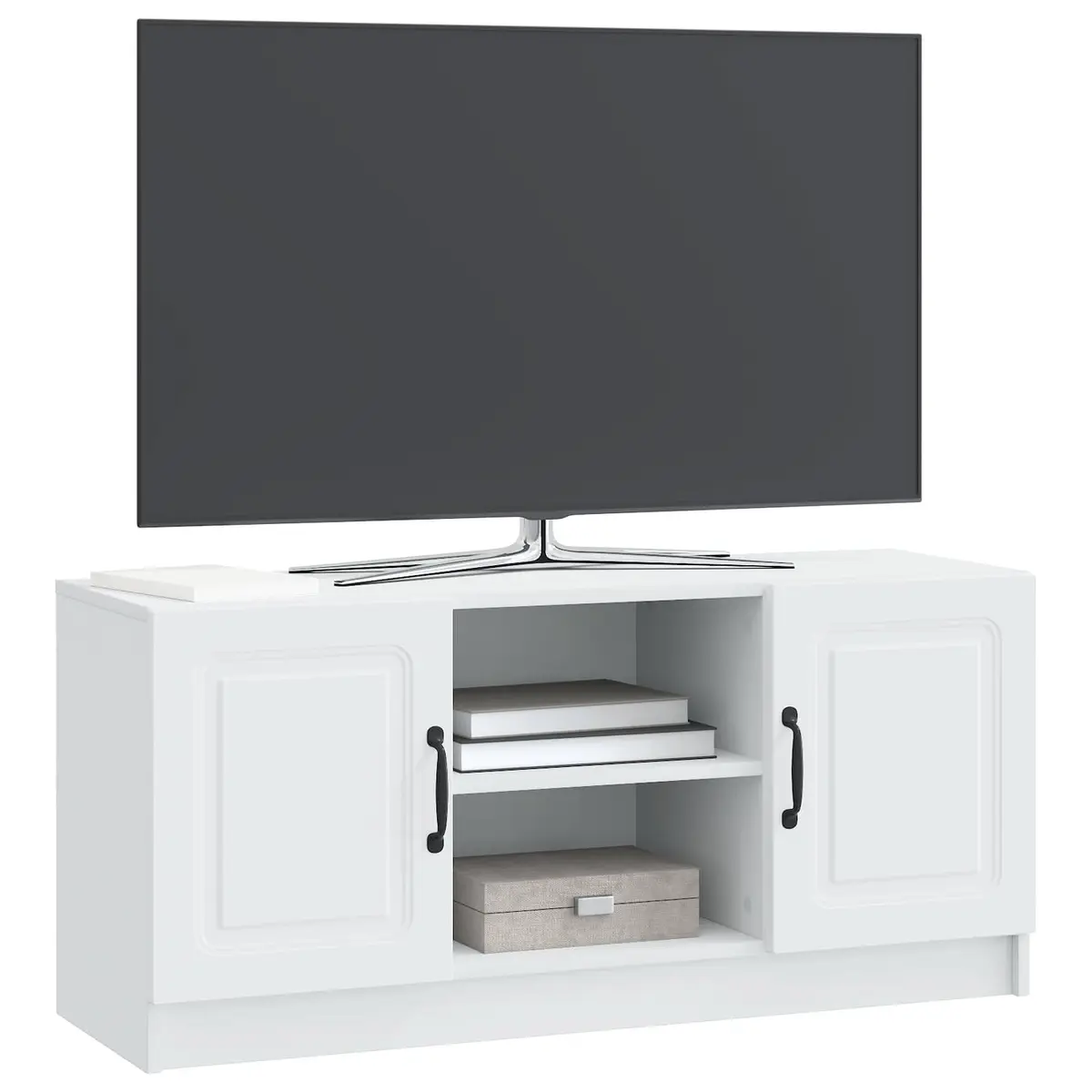 White TV Cabinet for Living Room Storage