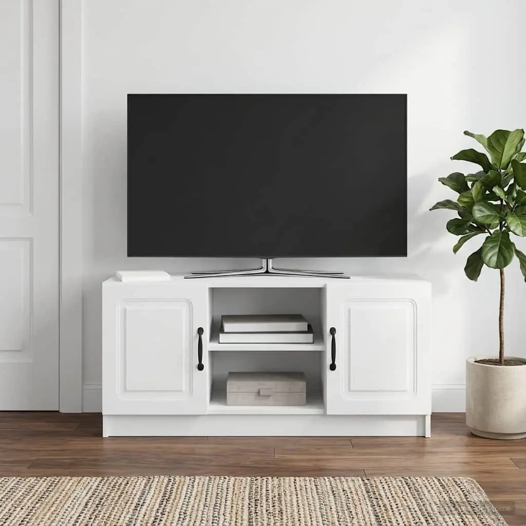 White TV Cabinet for Living Room Storage