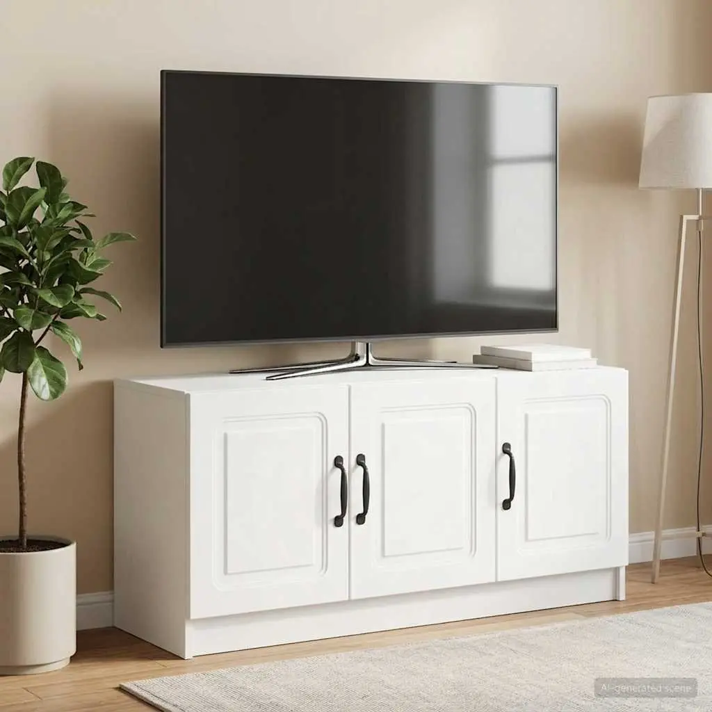 White TV Cabinet Modern Living Room Storage Unit Media Console 99x34.5x47cm