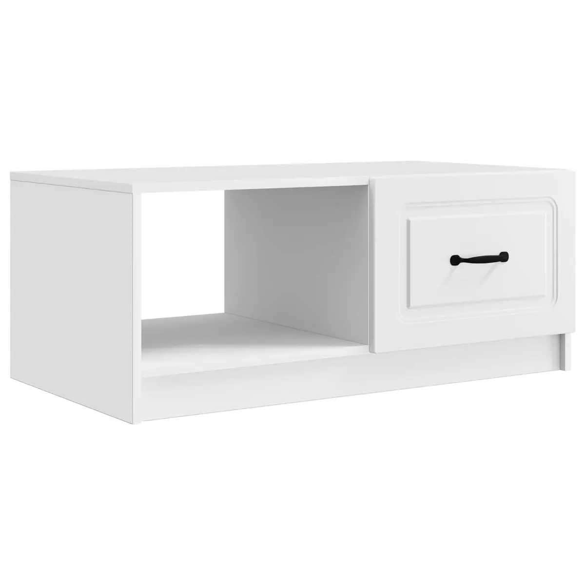 White Coffee Table with Storage 90 x 50 x 37 cm