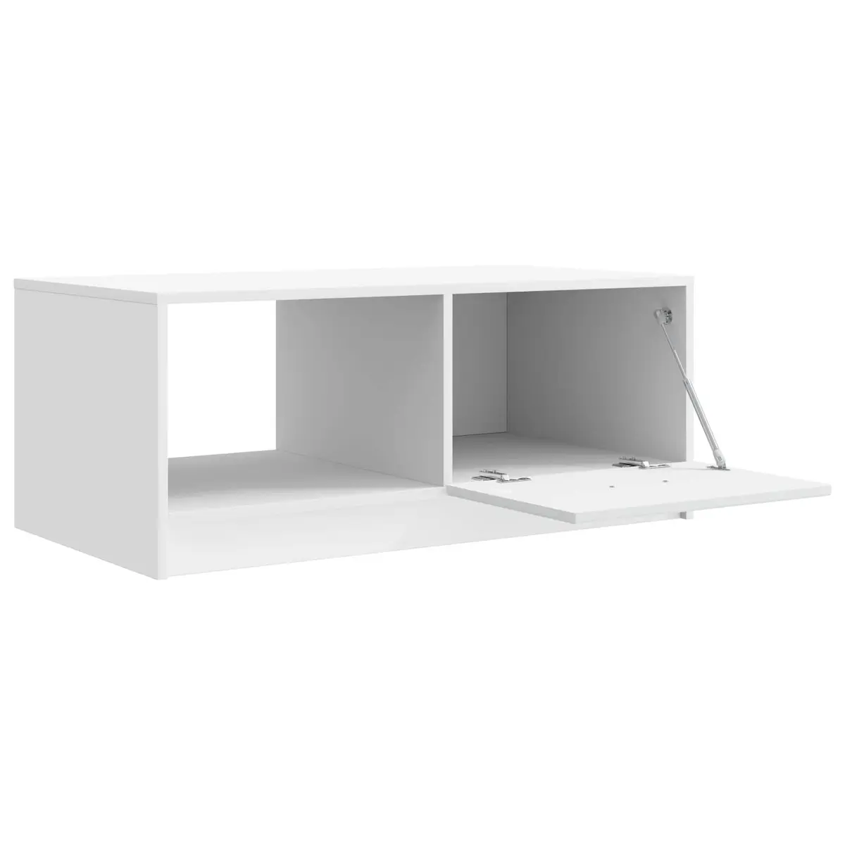 White Coffee Table with Storage 90 x 50 x 37 cm