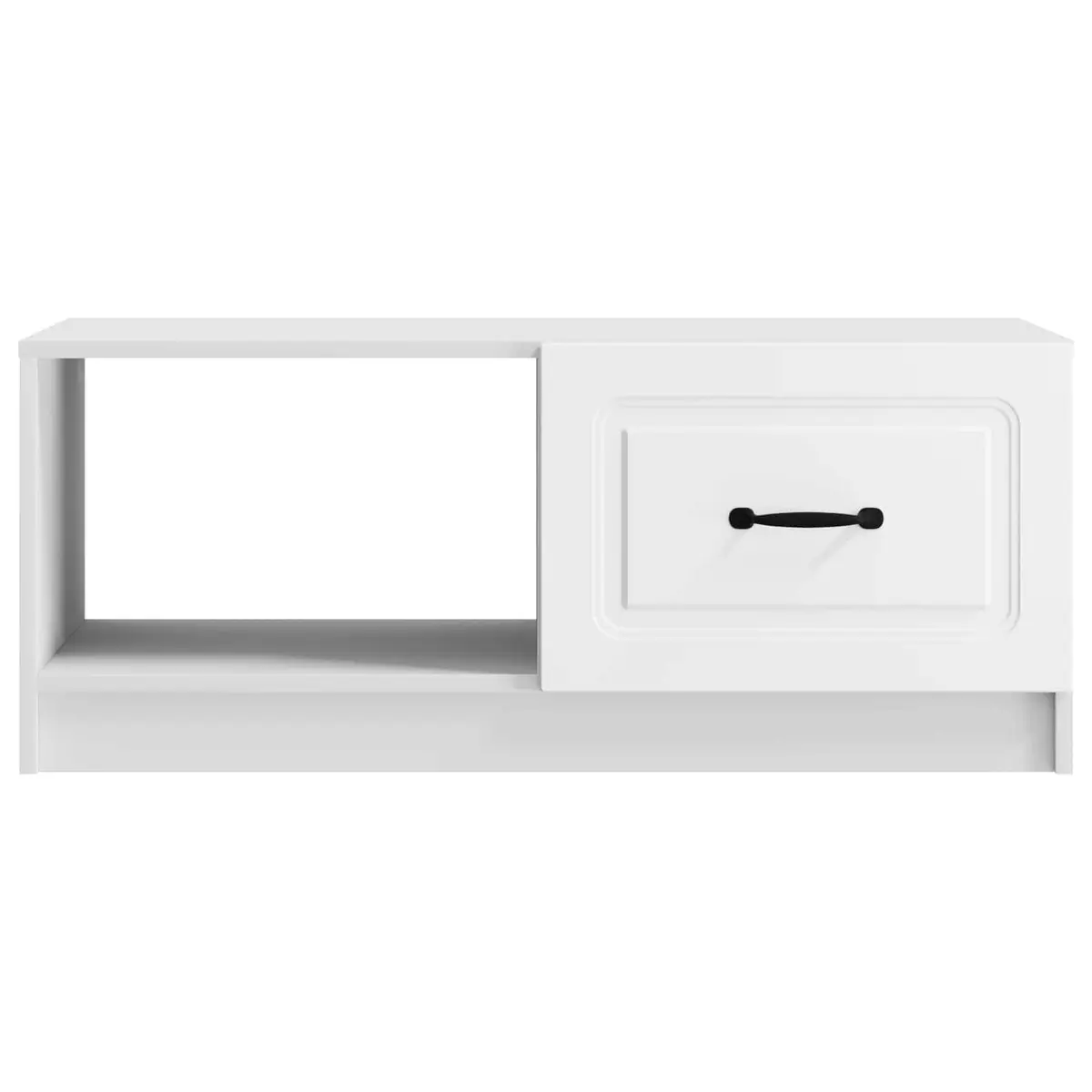 White Coffee Table with Storage 90 x 50 x 37 cm