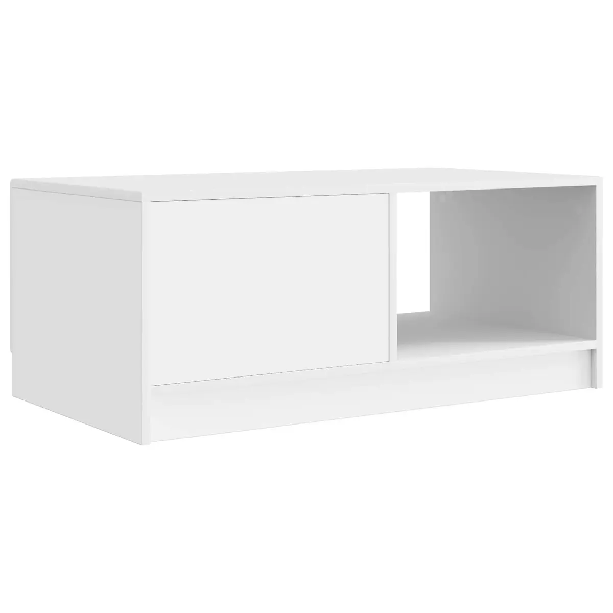 White Coffee Table with Storage 90 x 50 x 37 cm