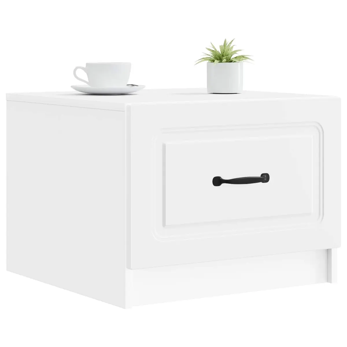 Coffee Table with Storage Drawer in White