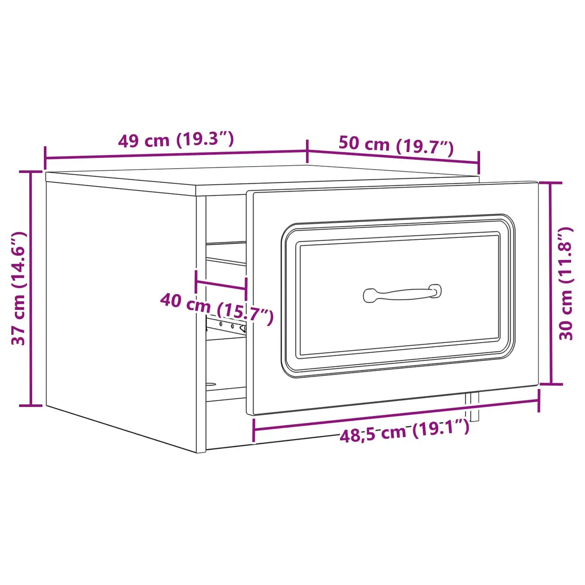 Coffee Table with Storage Drawer in White