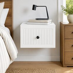 Floating White Bedside Cabinet for Modern Spaces