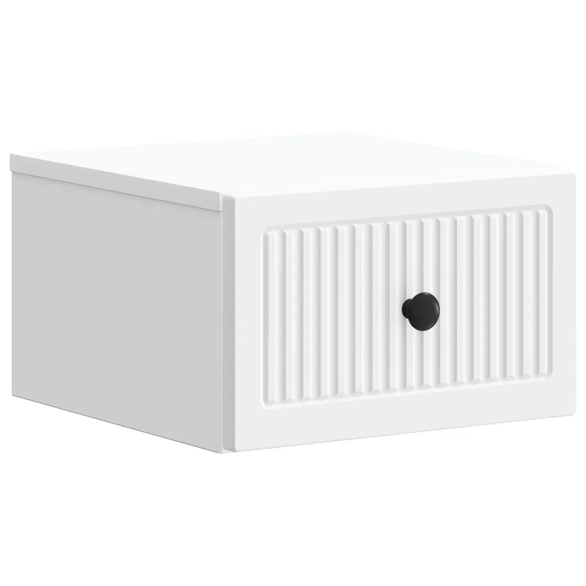Wall-Mounted Bedside Cabinet White Modern Floating Storage Drawer Engineered Wood