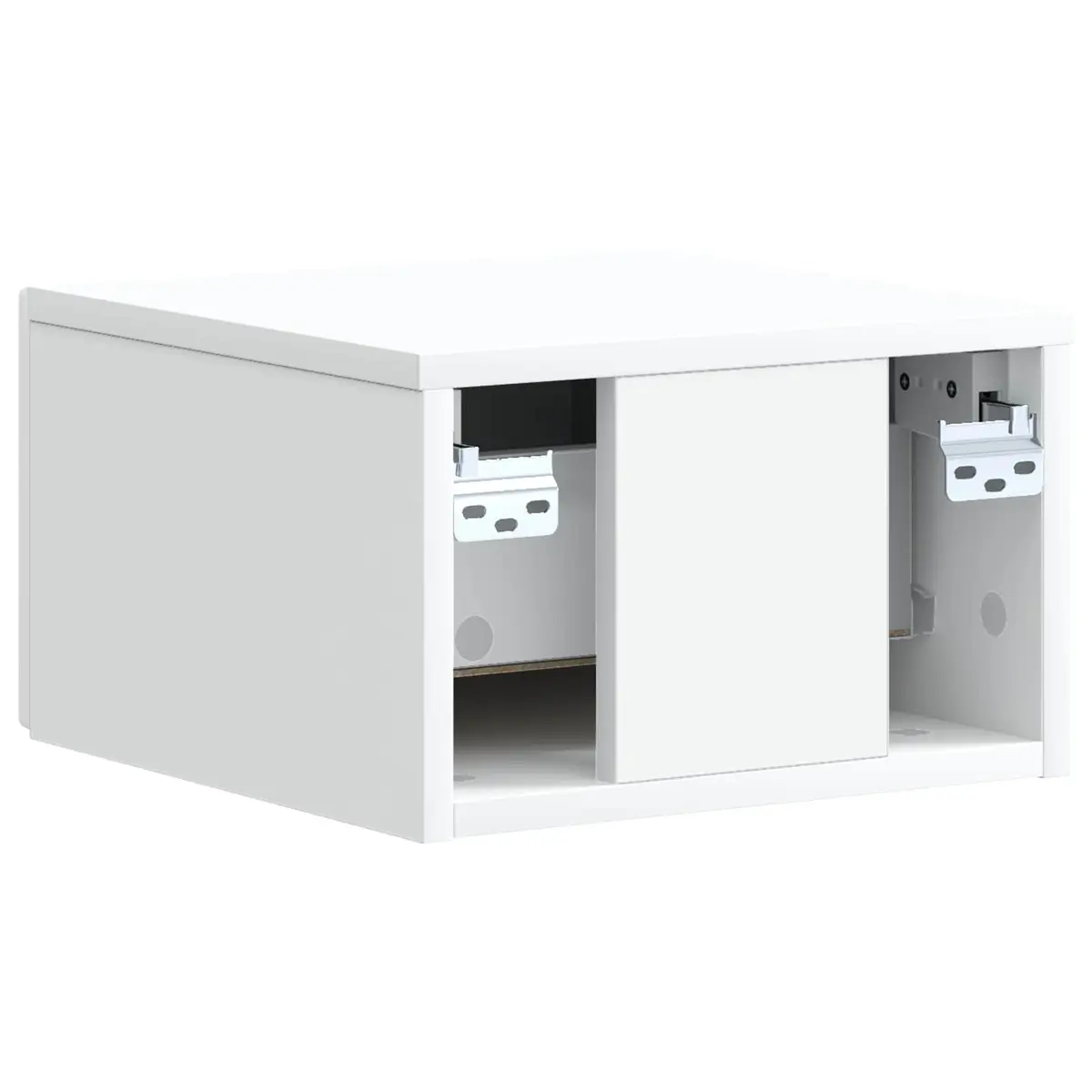 Wall-Mounted Bedside Cabinet White Modern Floating Storage Drawer Engineered Wood