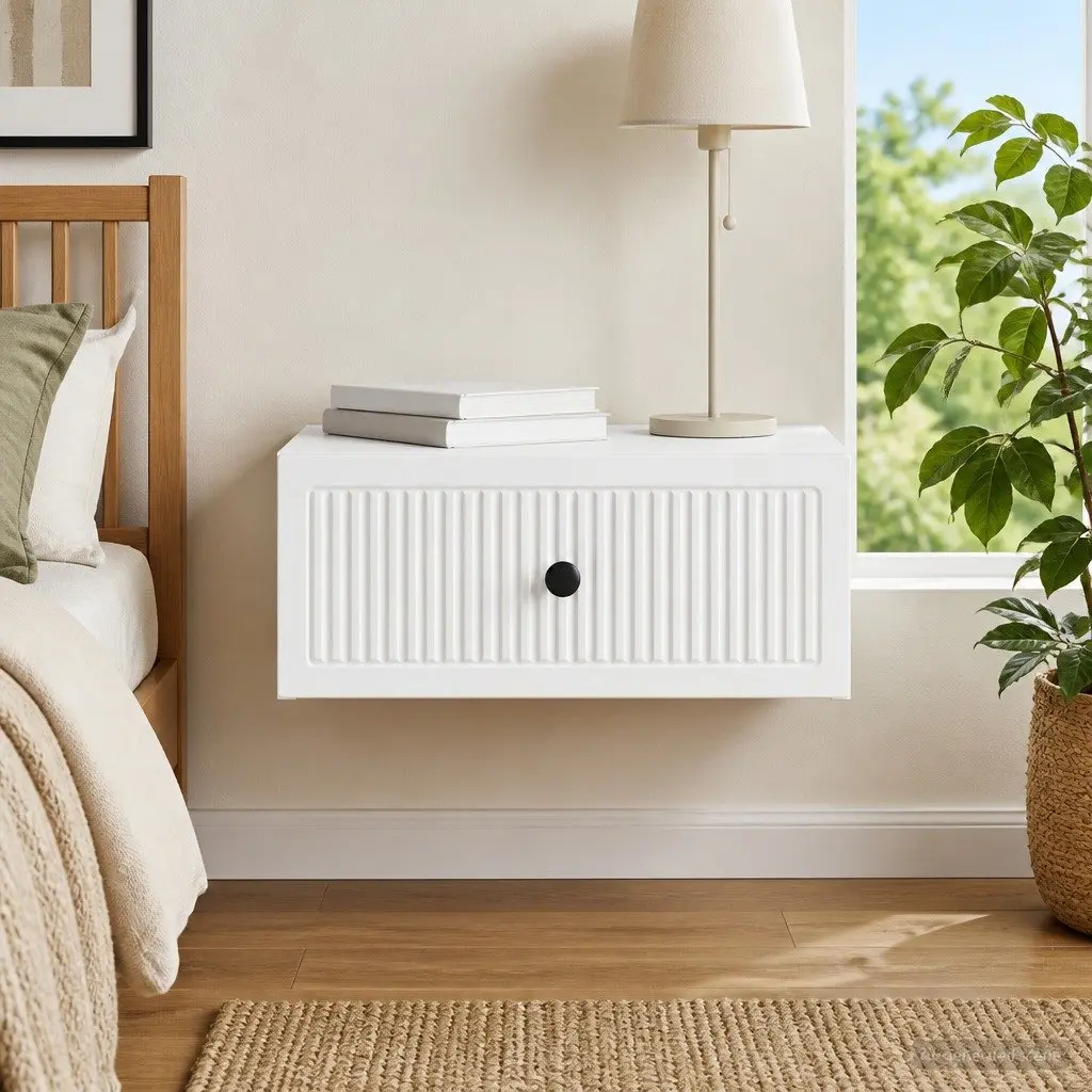 Bedside Cabinet Vintage Style White 49 x 34.5 x 20 cm Engineered Wood Nightstand Storage