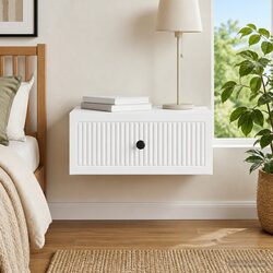White Bedside Cabinet 49 x 34.5 x 20 cm for Storage