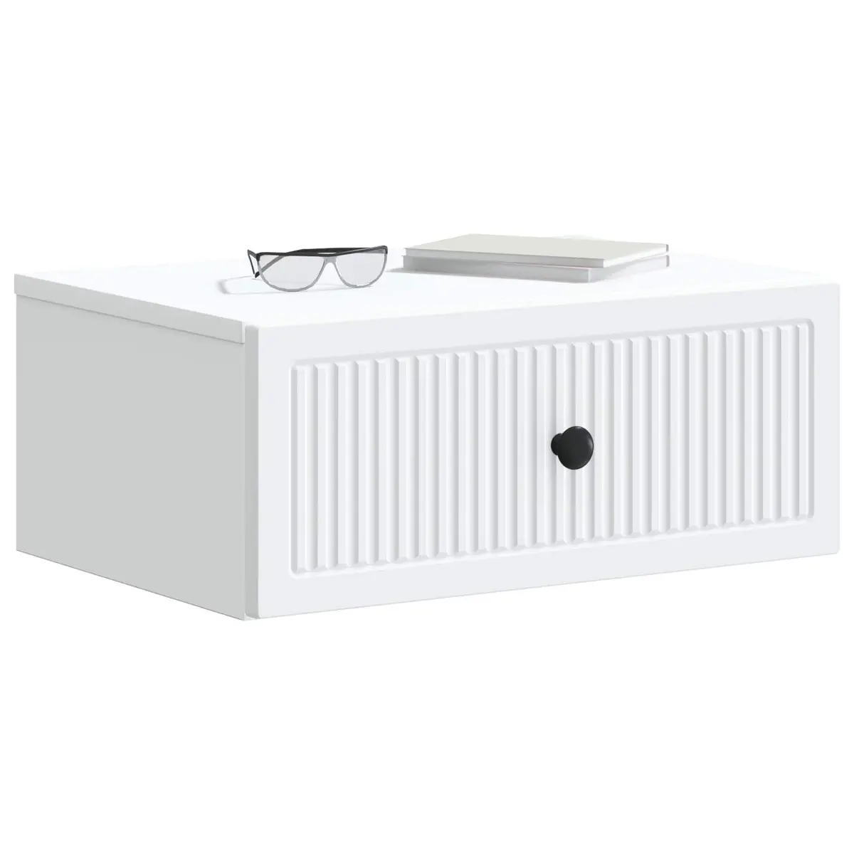 Bedside Cabinet Vintage Style White 49 x 34.5 x 20 cm Engineered Wood Nightstand Storage