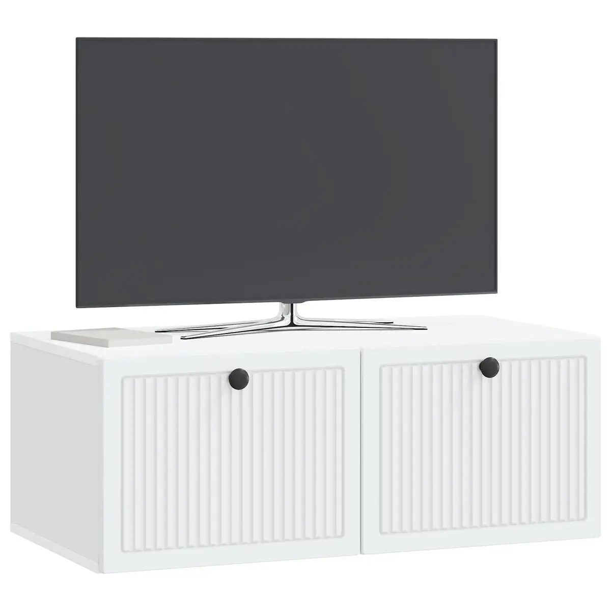 Wall-Mounted TV Cabinet White Modern Living Room Storage Engineered Wood 78.5cm