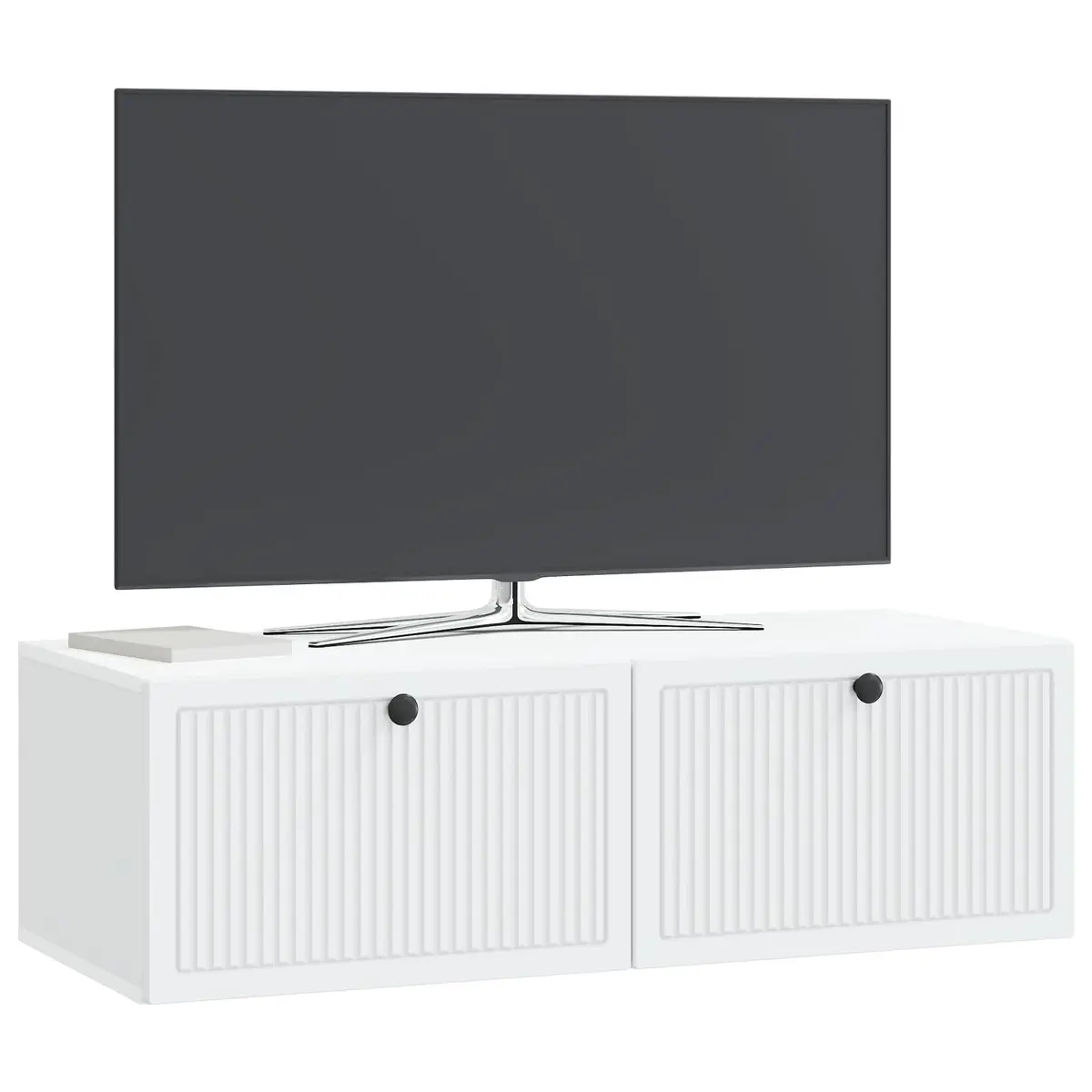 Wall-Mounted TV Cabinet White Modern 98cm Engineered Wood