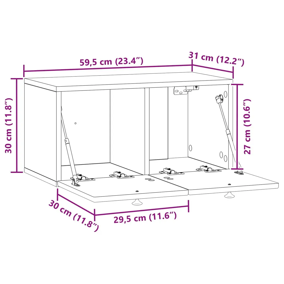 Wall-Mounted TV Cabinet in White