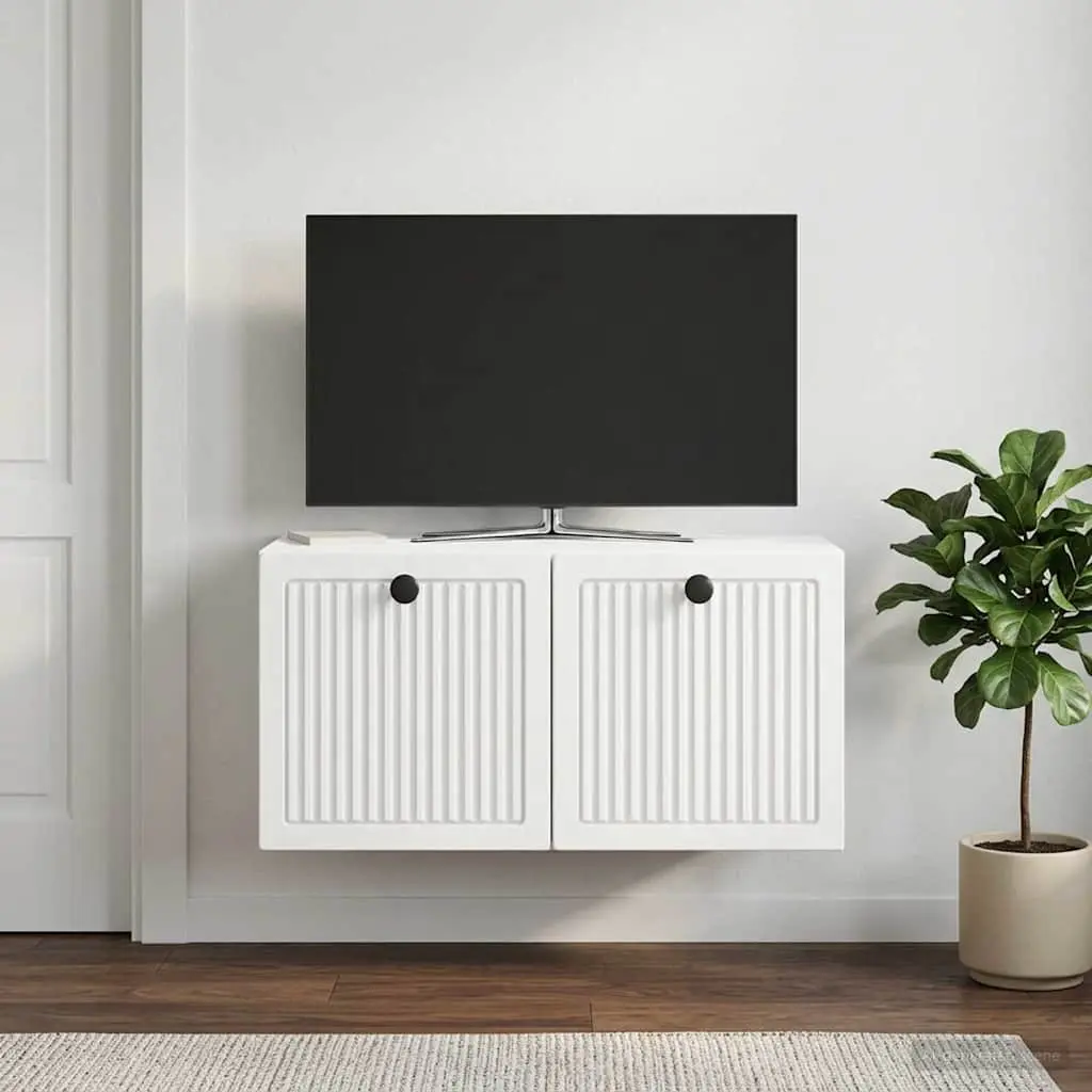 Wall-Mounted TV Cabinet in White